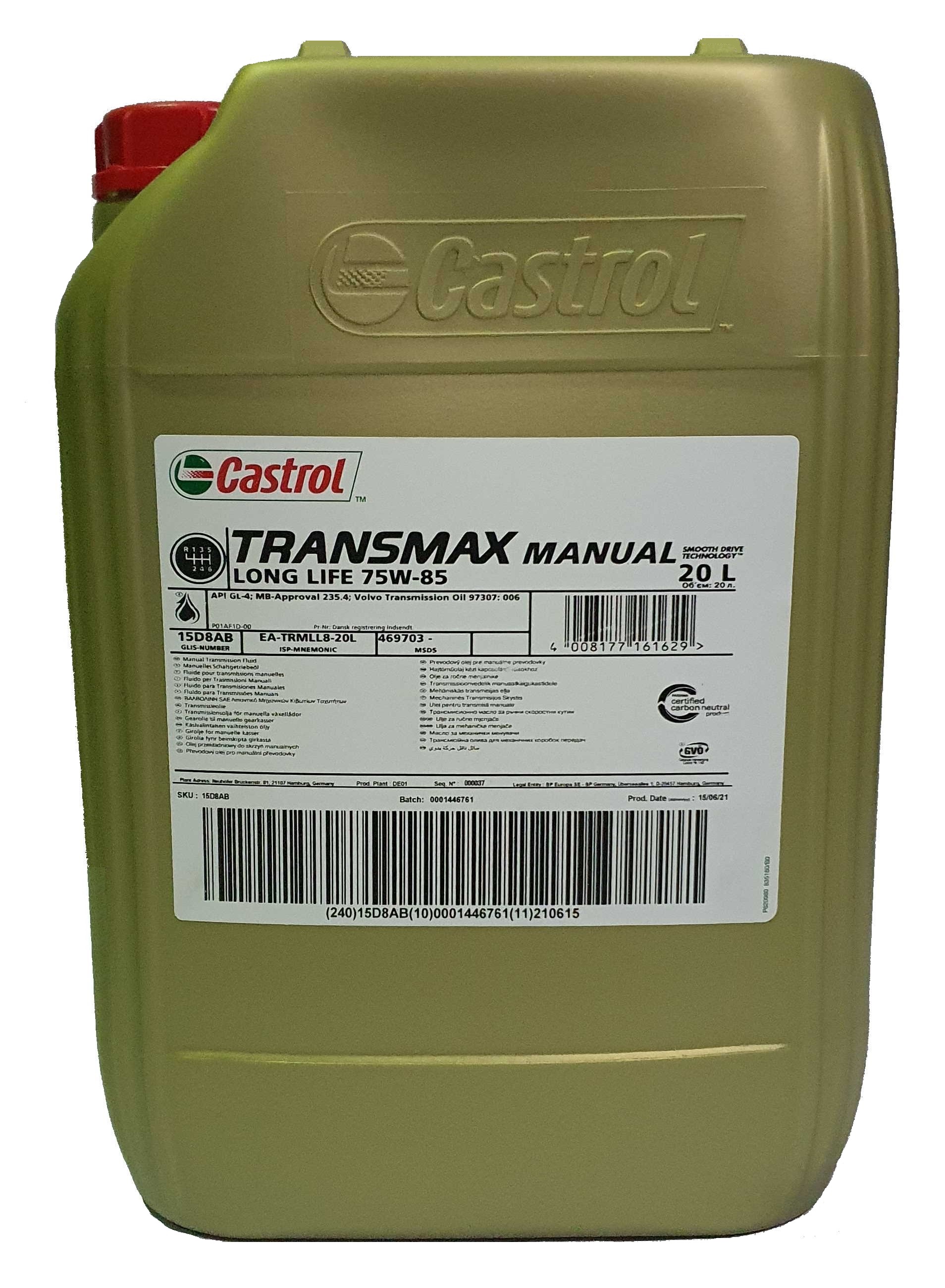 Castrol Transmax Manual Longlife 75W-85 20 Liter