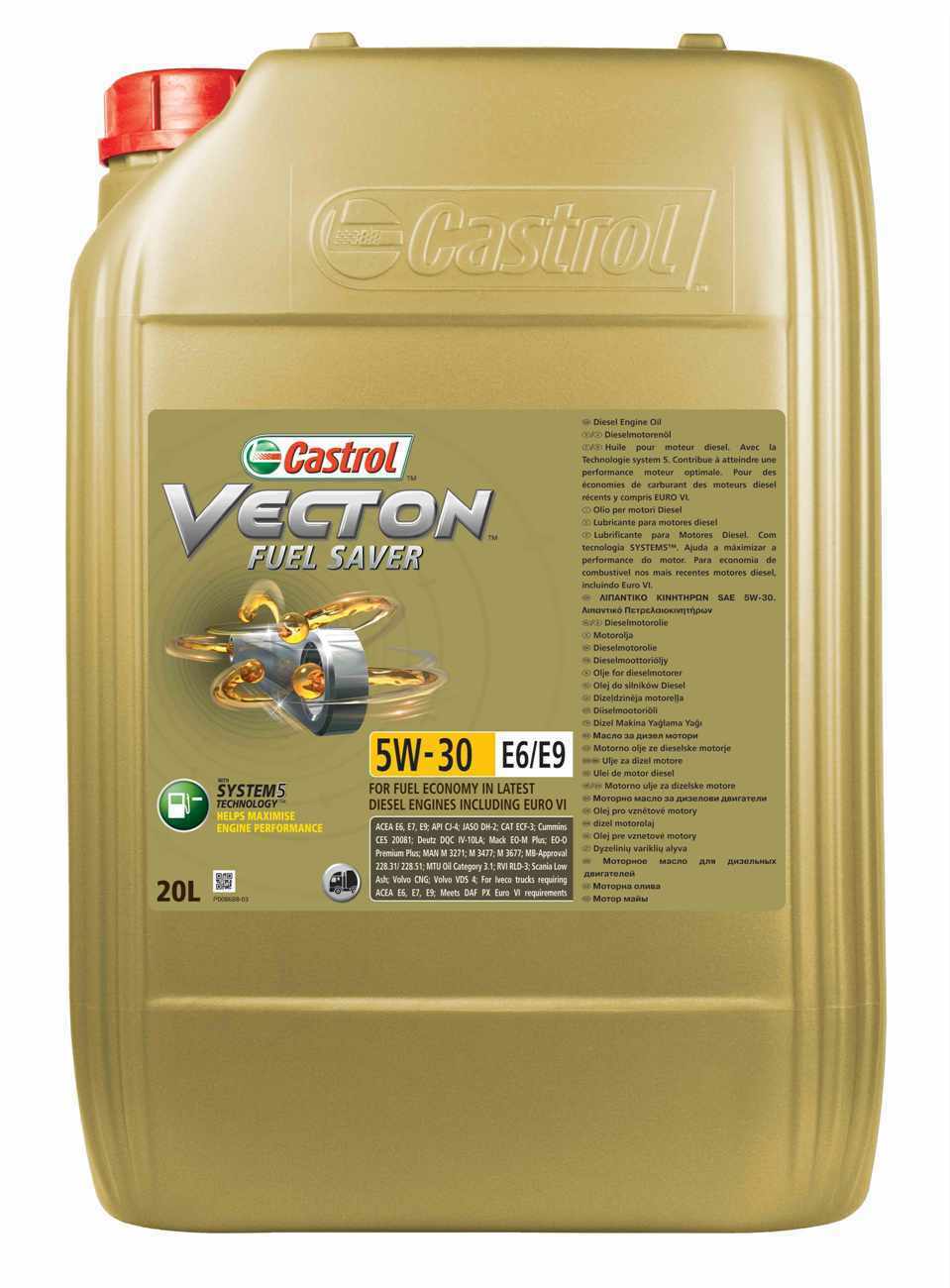 Castrol Vecton Fuel Saver 5W-30 E6/E9 20 Liter